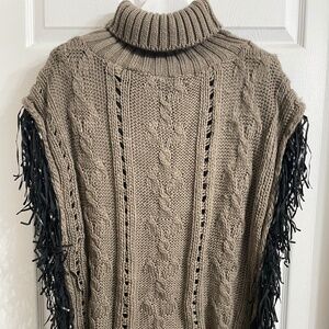 Unbranded sweater poncho with fringe one size fits all